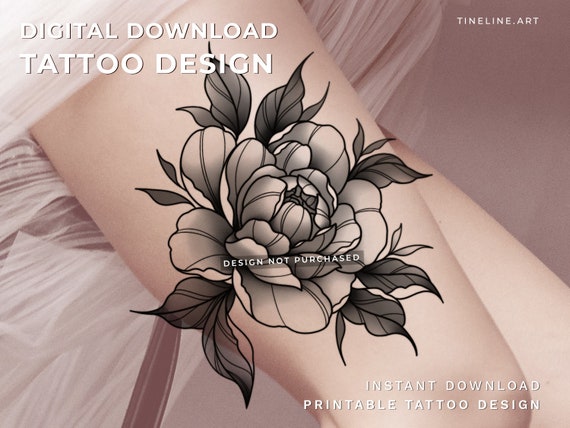 即時ダウンロード - 黒/グレー グレースケール タトゥー デザイン ネオ