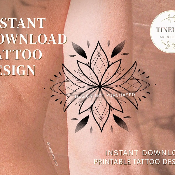 Ornamental Feminine Jewelry Printable Tattoo Design - Instant Download