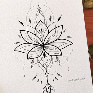 Printable Lotus Tattoo
