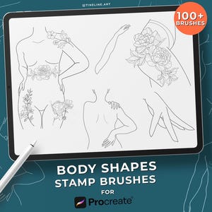 Body Shapes Tattoo Stamps for Procreate | Fineline Tattoo Brushes | Commercial Use