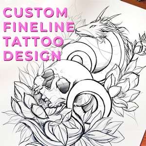 Custom Fineline Digital Tattoo Design