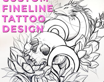Custom Fineline Digital Tattoo Design