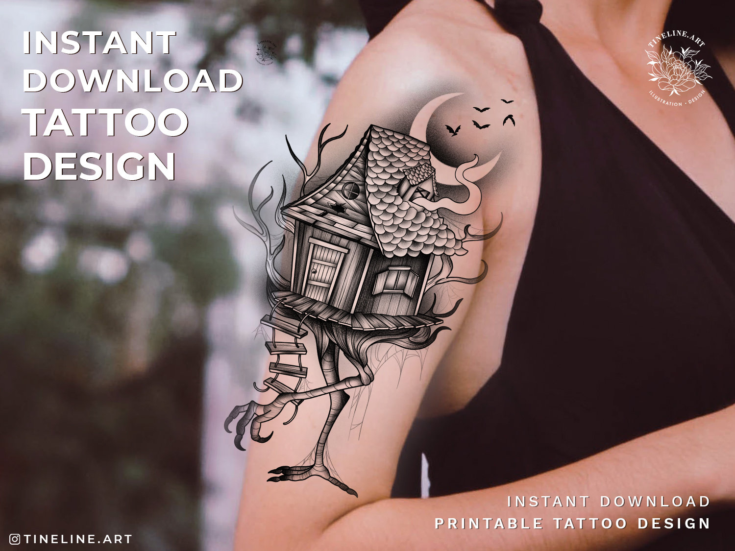 Tattoo Design Baba Yaga Yagas Hut Slavic Witch Fairy - Etsy Australia