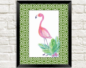 Flamingo Nursery Art Print: Tropical Wall Decor (Digital Download)
