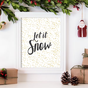 Details about   Let It Snow Christmas Holiday Wall Art 6" 