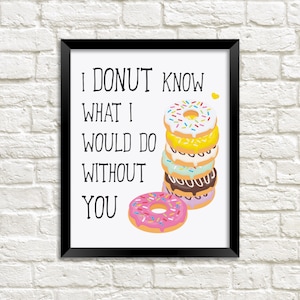 Donut Wall Art, Donut Nursery Art, Donut Wall Decor, Donut Printable, Donut Wall Print, Mothers Day Digital Print, I Love Your Print, Love