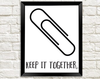 Keep It Together-print: paperclip, kantoordecor (digitale download)
