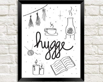 Cozy Hygge Print, Hygge Art, Hygga Printable, Fall Print, Hygge Wall Print, Hygge Wall Art, Cozy Fire Print, Hygge Decor, Hygge Danish Print