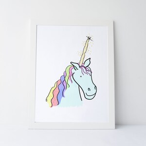 Unicorn Print, Unicorn Poster, Watercolor Unicorn Wall Art, Unicorn Printable, Unicorn Wall Print, Printable Art, Wall Art, Unicorn