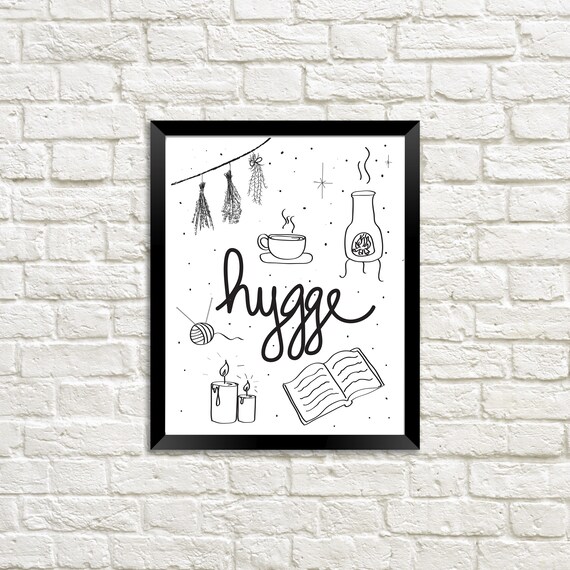 Hygge Definition Print Nordic Wall Art Scandinavian Print Hygge Definition Scandi Folk Art Hygge Print Scandinavian Wall Art Hygge