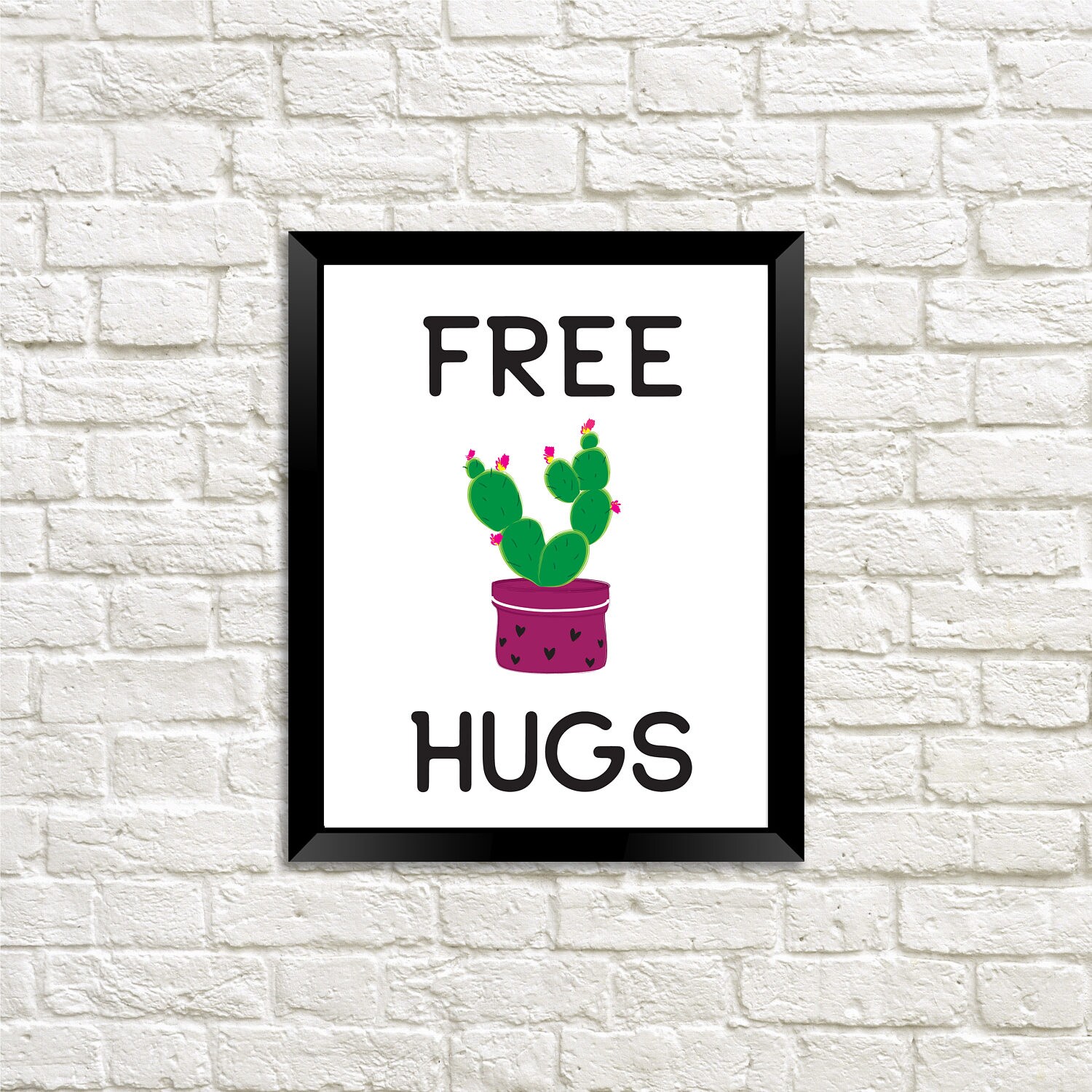 Free Hugs Cactus Poster, Cactus Poster, Cactus Print, Free Hugs Cactus ...