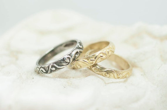 Faith ring / hand engraved rings/ ancient shape / solid silver / gold / hand made