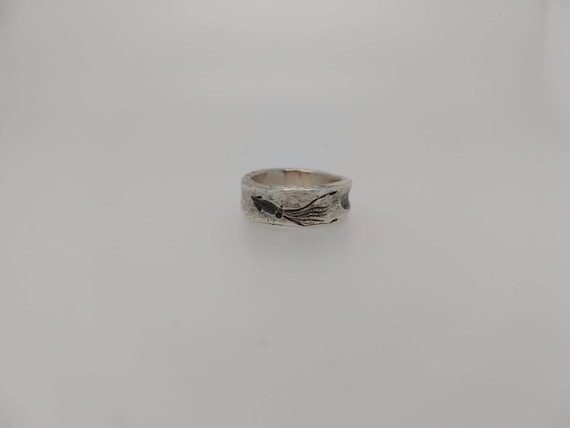 Rough ring/ deep engraved ring / sea whale spermwhale/silver 925/sea Animals/Hand made/