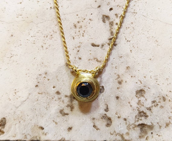 Black diamond/Gold 9 k/antique designe/ancient Jewelry/last wax tecnique/Hand made/woman necklace/cool pendants