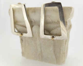 Silver and bronze earrings/cool earrings/sexy Jewelry/antique jewelry/woman /Hand made/worked in wax/geometrical earrings