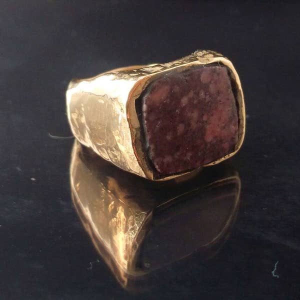 Bague en bronze/ forme ancienne / marbre ancien / bague homme / bague femme / accessoires / fait à la main / bronze massif /