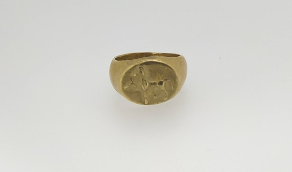 Ancient ring/Signet ring/greekand Roman ring/last wax tecnique/Hand made jewelry/Jewelry history/Bronze ring/horse/