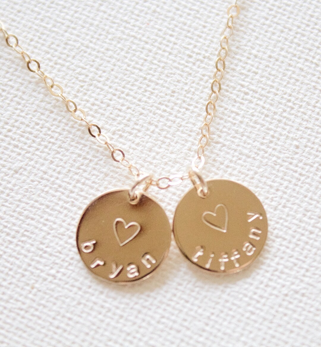 Engraved Disc Necklace//personalized Name Necklace//wedding - Etsy