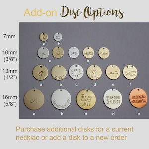 ADD-ONS, Add a disk//Personalized Disk// Customized Disk//Sterling Silver, 14K Gold Fill, Rose Gold Fill