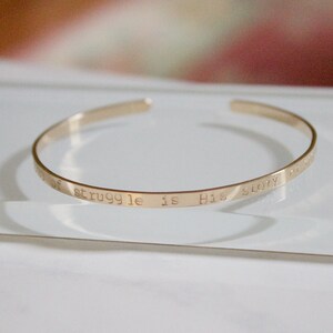 Personalized Inspirational Cuff Bracelet//Gold Cuff Bracelet//Custom Stacking Cuff Bracelet//Gold Bar Bracelet//Sterling silver, Rose Gold