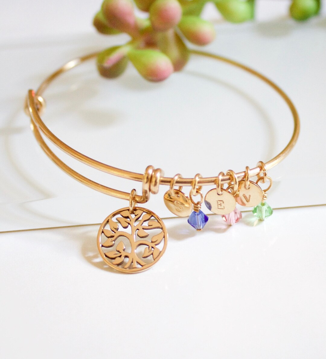 Family Bracelet//tree of Life Bangle//personalized Family Bangle//tree ...