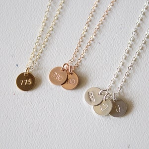 Gold Disc Necklace//Customized Name Disc Necklace//Engraved Necklace//Circle Necklace//Disk Necklace//Gold fill, Sterling Silver, Rose Gold