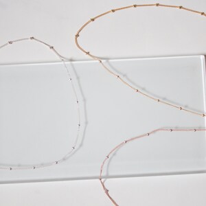 Satelliten Kette//Zarte Halskette//Perfekt zum Schichten //14k Gold Fill, Roségold, Sterlingsilber//Schlicht//Halskette für jeden Tag
