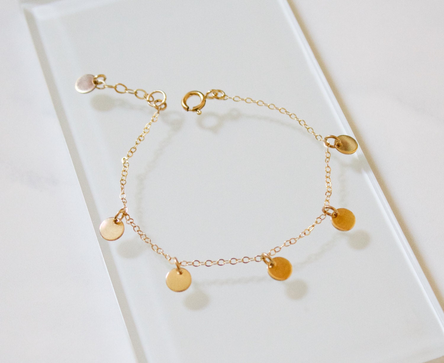 Classic Pearl 3mm Bracelet - Inspire Small Gold Disc main image 1