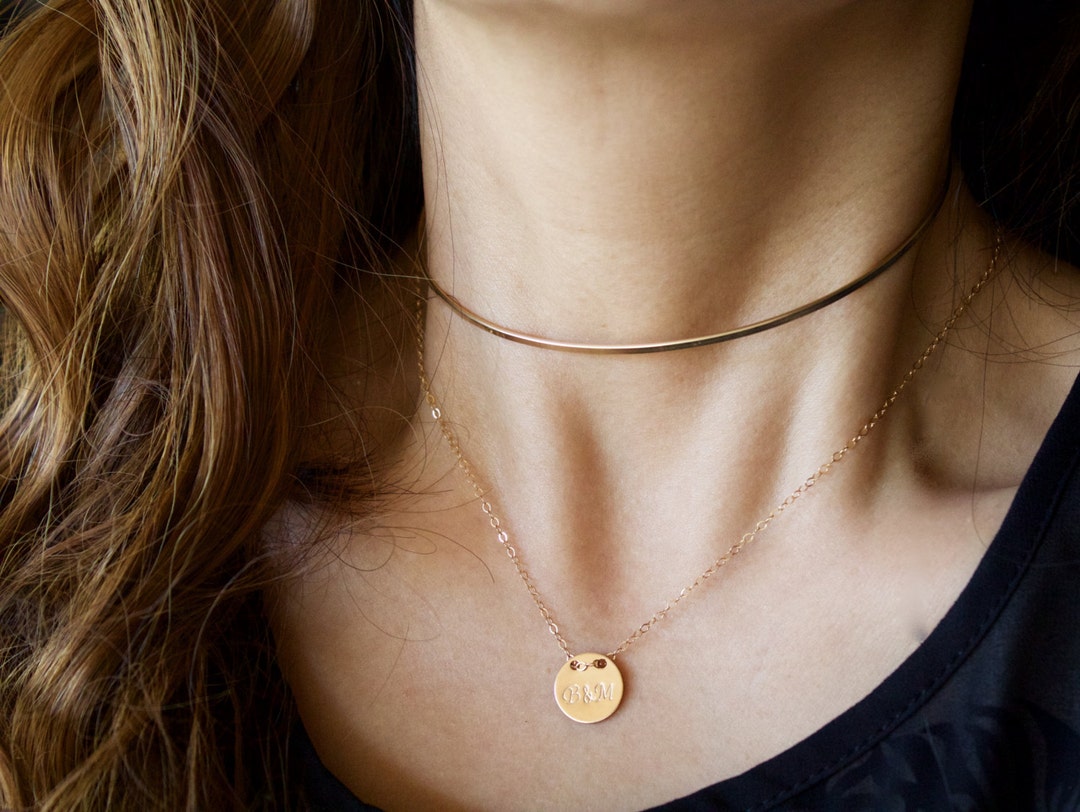 Delicate Gold Choker Necklace//collar Necklace// Band Choker// Simple