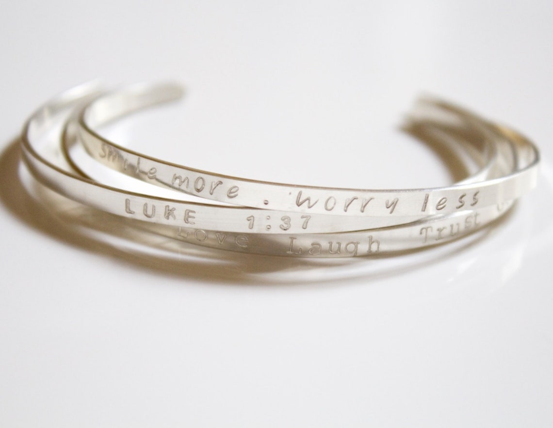 Engraved Cuff Bracelet//personalized Cuff Bracelet//gold Etsy