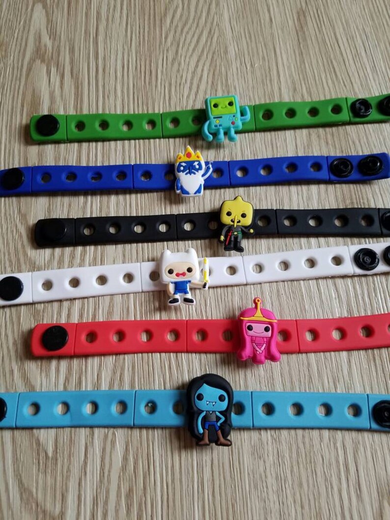 10 Adventure Time Silicone Bracelets Party Favors