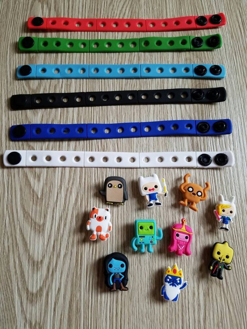 10 Adventure Time Silicone Bracelets Party Favors