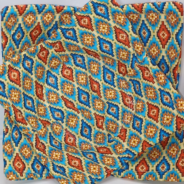 Microwave Bowl Cozy, Soup Bowl Cozy, Soup Bowl Hot Pads - SOUTHWEST Indian Design, Aztec (Brown, Red, Turquoise) ~  **2 Sizes Available**