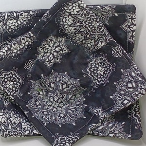Microwave Bowl Cozy, Soup Bowl Cozy, Soup Bowl Hot Pads, MANDELA Black & White ~  **2 Sizes Available**