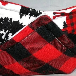 Microwave Bowl Cozy, Soup Bowl Cozy, Soup Bowl Hot Pads, Buffalo Plaid/Red, Black~  **2 Sizes Available**