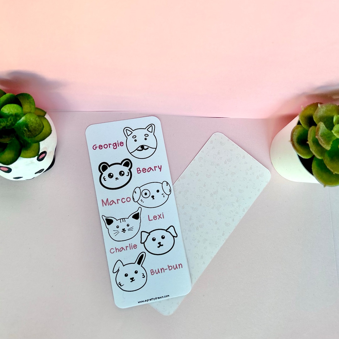 Cute Kawaii Characters Color-in Bookmark - Etsy