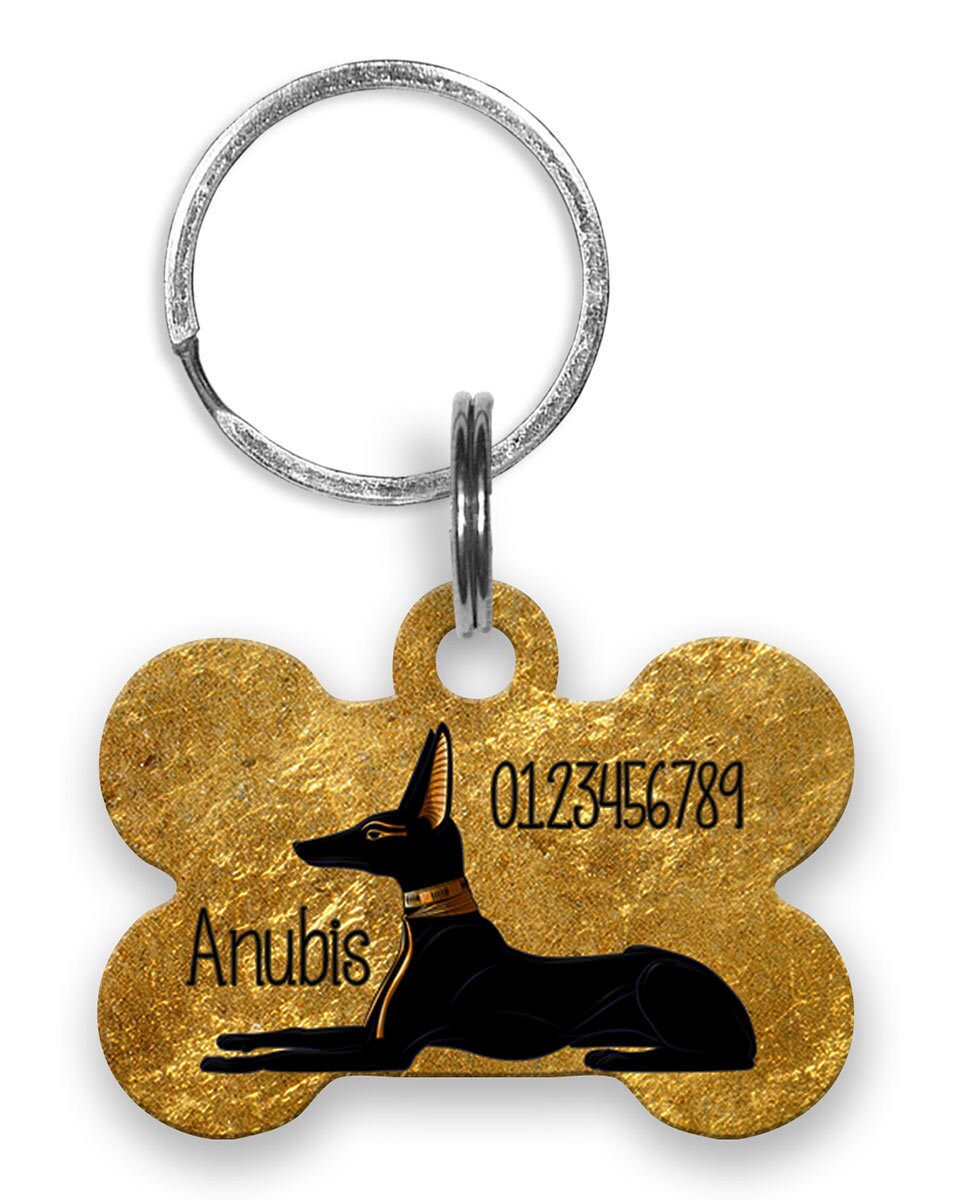 Balise d'identification/Remorque Personnalisée Pour Chiens Anubis & Wepwawet avec Nom et Numéro d'ap