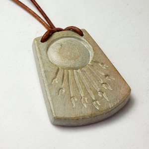 Sun necklace / Akhenaten Aten necklace / Aten amulet / Aten jewelry / Aton soapstone / Egyptian Revival