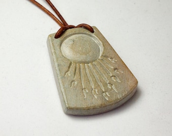 Sun necklace / Akhenaten Aten necklace / Aten amulet / Aten jewelry / Aton soapstone / Egyptian Revival