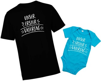 Our first Father's Day Father's Day gift Bodysuit Baby Bodysuit & Dad Shirt Dad and I