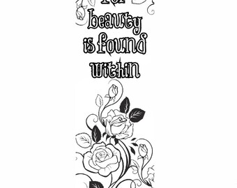 Beauty and the Beast Bookmark Printable - Etsy