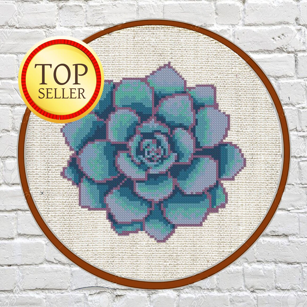 Succulent cross stitch pattern Сross stitch pattern modern Etsy