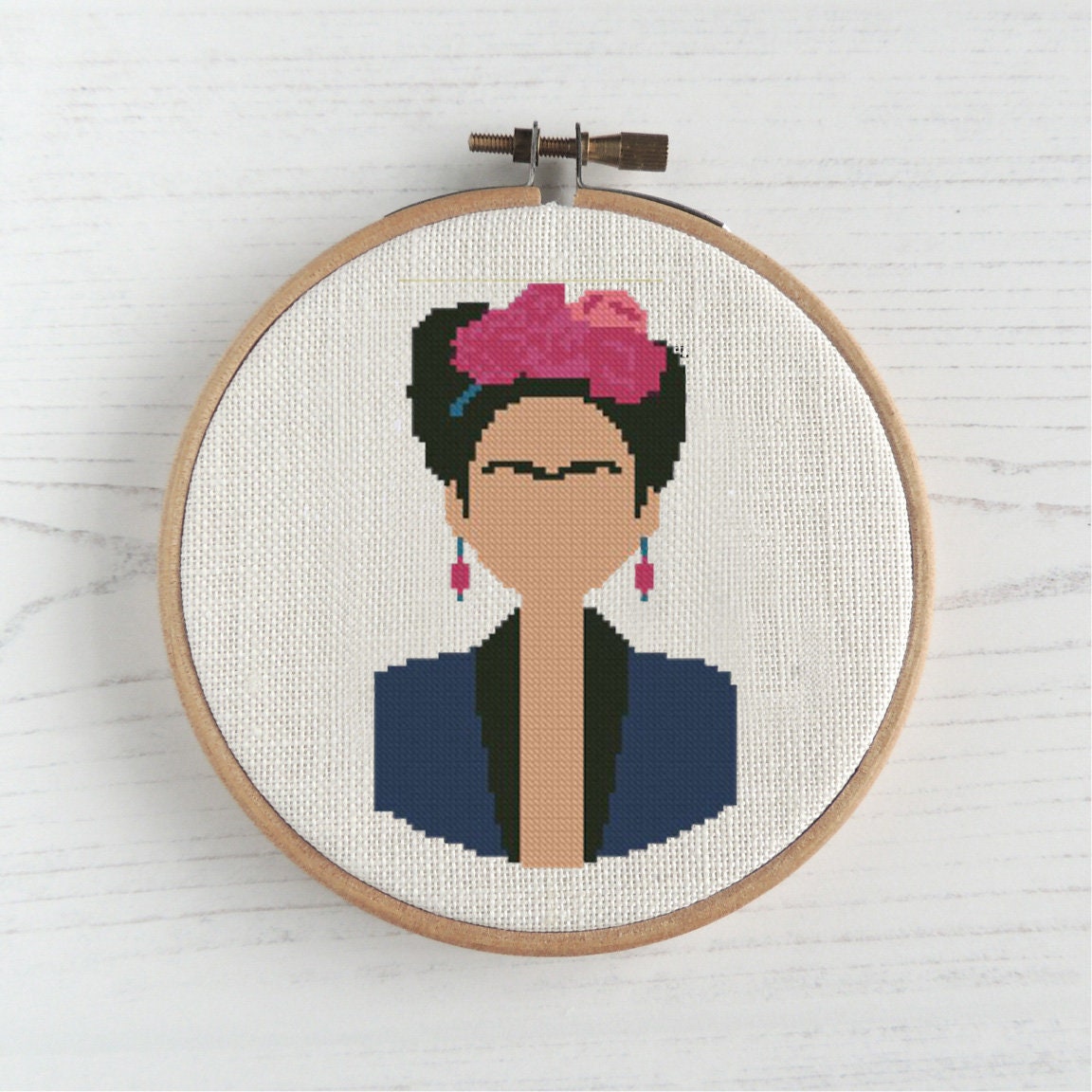 Frida Kahlo Modern cross stitch pattern Feminist cross stitch | Etsy