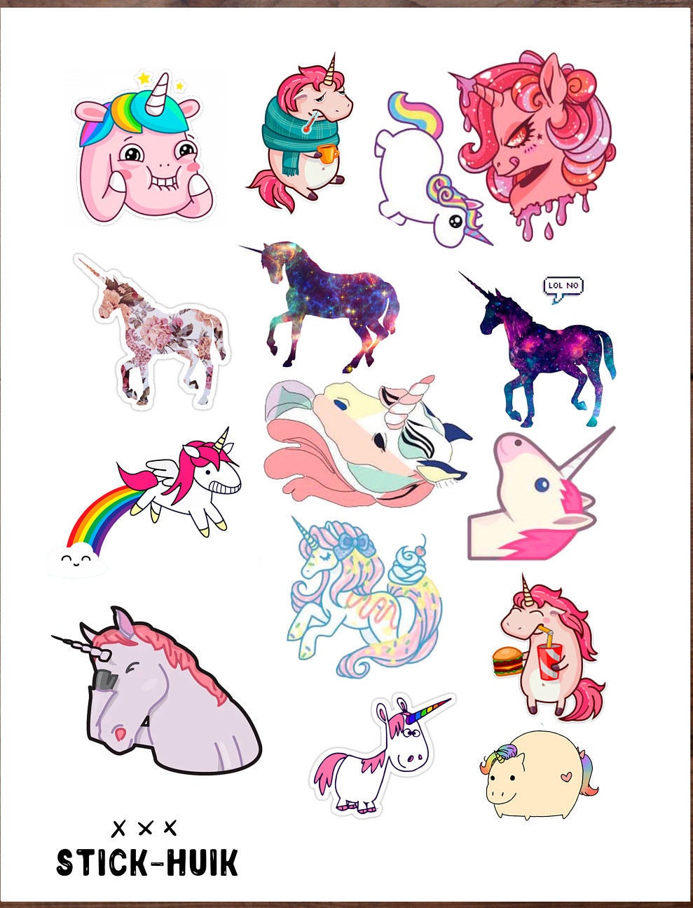 unicorn printable planner stickers pdf stickers printable etsy
