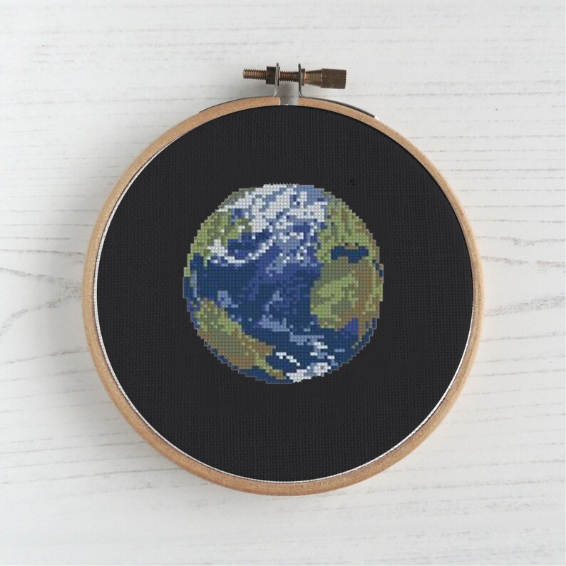 Earth cross stitch pattern small cross stitch pattern Etsy