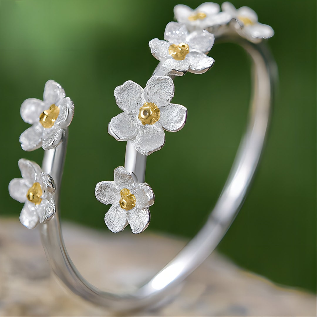 Me Not Flower Ring, 925 Sterling Silver Ring, Bridesmaid Gifts