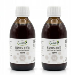 Nano Colloidal Silver 100ppm - 500ml - Non-Ionized Silver Nanoparticles - High Purity Skin Toner - Natural Apothecary - NatVita