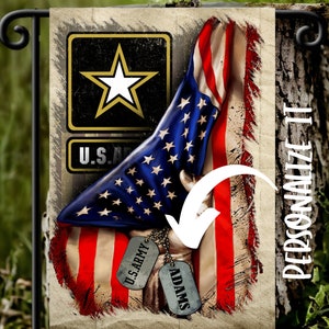 Army American Flag/Army Soldier/Personalized Design Garden Flag