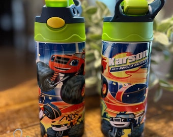 Custom Personalized Kids Monster Truck Sippy/Tumbler/Cup/Water Bottle