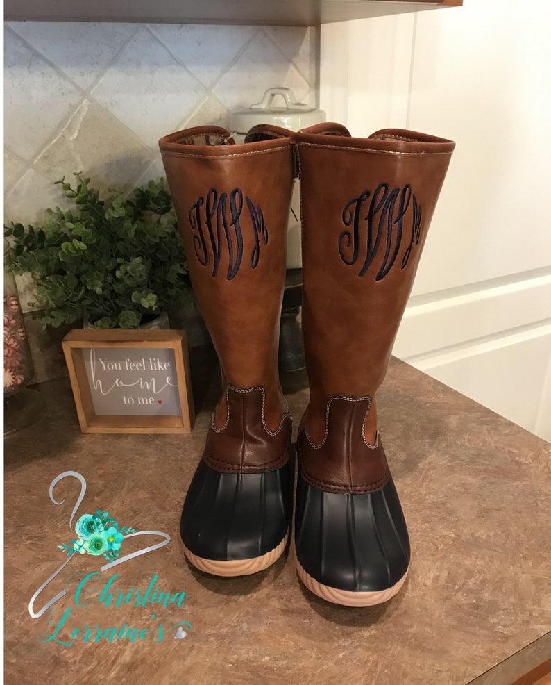 etsy monogram duck boots